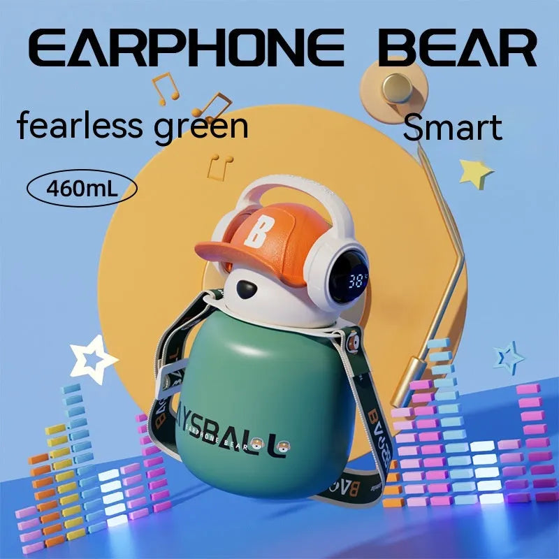 Cute Fashion Stainless Steel Wire Headset Bear Water Cup - Bellarte Enchanté Cute Fashion Stainless Steel Wire Headset Bear Water Cup